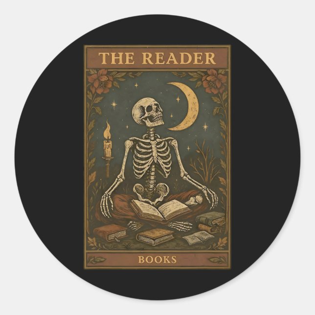 Leserbücher Tarot Kartenbuch Lehrer H Runder Aufkleber (Vorderseite)