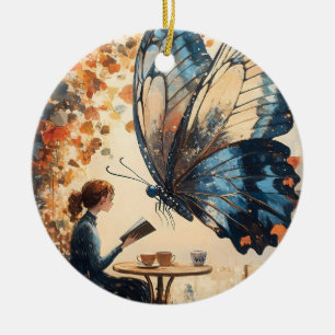 Leserinnen mit Abstrakter Riesenschmetterlingskuns Keramik Ornament