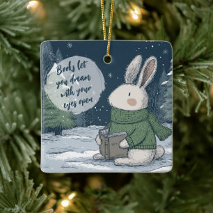 Leseschmuck für Bücherliebhaber Keramikornament