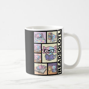 Lesesolotl kawaii Axolotl Bücherliebhaber lustiges Kaffeetasse