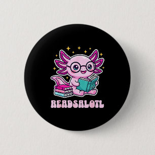 Lesesolotl kawaii Axolotl lustiges Buch Leseliebha Button