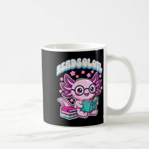 Lesesolotl kawaii Axolotl lustiges Buch Leseliebha Kaffeetasse