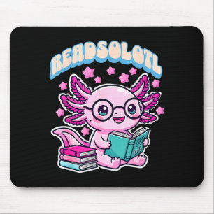 Lesesolotl kawaii Axolotl lustiges Buch Leseliebha Mousepad
