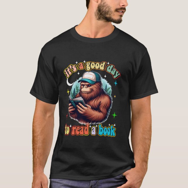 Leseworm Reader Bigfoot Sasquatch Book Lib T-Shirt (Vorderseite)