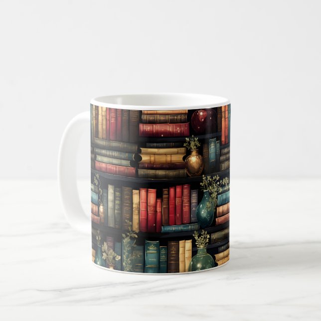 Lesewortlesemuster für Bücherbücher Kaffeetasse (Vorderseite Links)