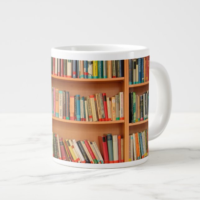 Lesewortlesung der virtuellen Bibliothek Jumbo-Tasse (Vorderseite Rechts)