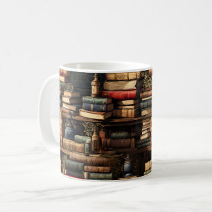 Lesewortlesung der virtuellen Bibliothek Kaffeetasse