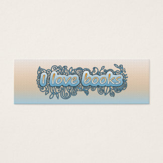 Lesezeichen - Blauer und orangefarbener Doodle