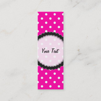 Lesezeichen Business Card Hot Pink Polka Dock Mini Visitenkarte