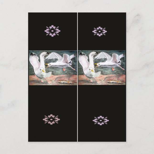 Lesezeichen der Möwen bekämpfen Postkarte (Vorderseite)