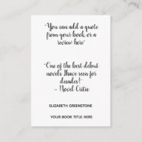 Lesezeichen für Autor-Werbespots