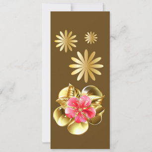 Lesezeichen für die Blume Gold und Rosa