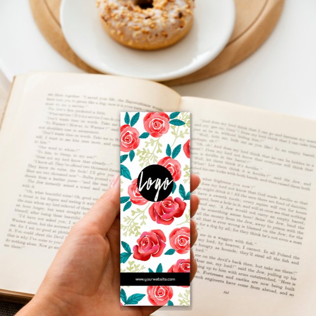 Lesezeichen für handgezeichnete Blume Mini Visitenkarte (Hand drawn eucalyptus flower bouquet #bookmark #colorful #floralbookmark #zazzlemade #brightflowers)