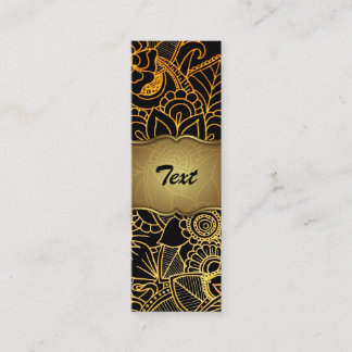 Lesezeichen-Geschäfts-Karten-Blumengekritzel-Gold Mini Visitenkarte