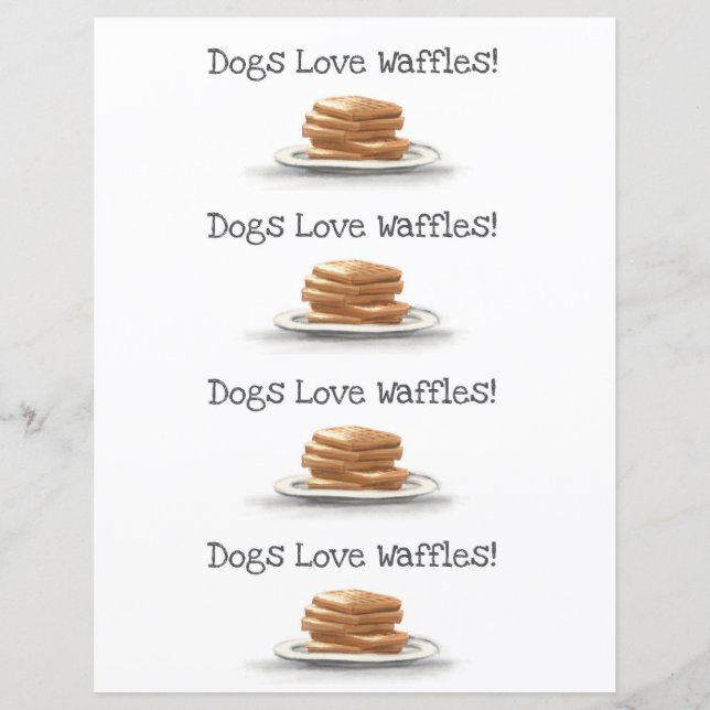 Lesezeichen Hunde Liebe Waffeln (Vorderseite)