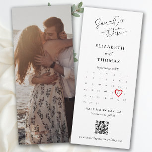 Lesezeichen Kalender Herz Moderne Kalligrafie Hoch Save The Date