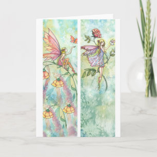 Lesezeichen Karte Feen Schmetterling und Hase