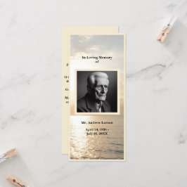 Lesezeichen-Karte zum Beerdigungsdienst im Ozean