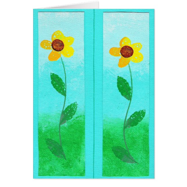 Lesezeichen-Karten mit gelben Blumen (Vorne)