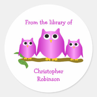 Lesezeichen von Purple Owls Design Runder Aufkleber