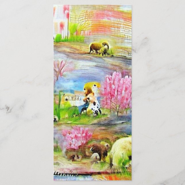 Lesezeichen Wasserfarbe Menükarte (Vorderseite)