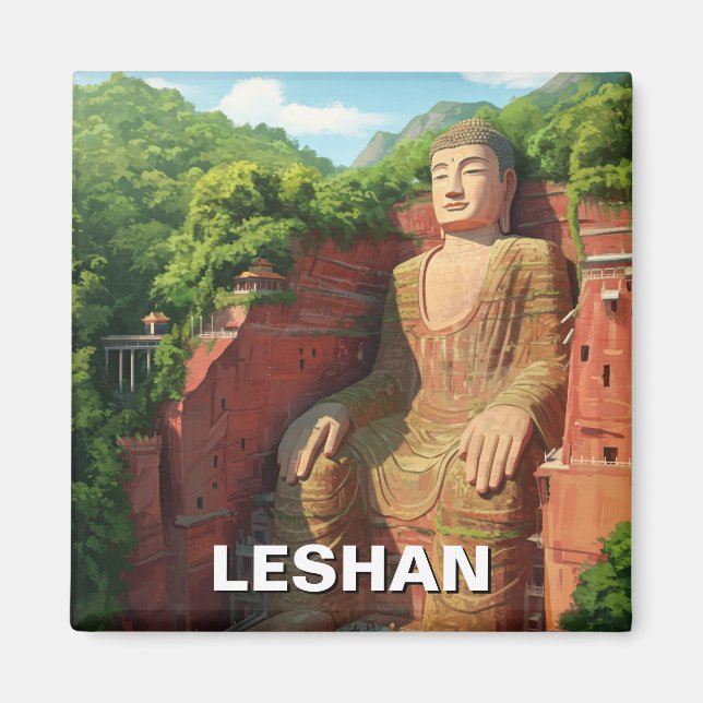 Leshan Giant Buddha China Travel Magnet (Vorne)
