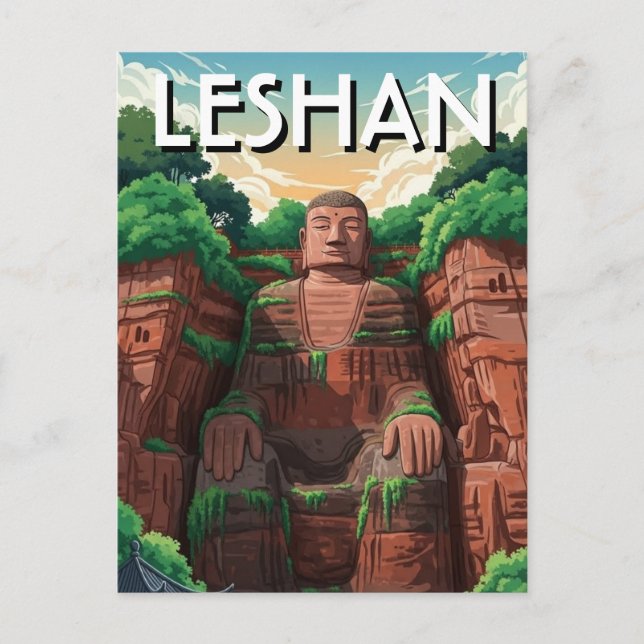 Leshan Giant Buddha China Travel Postkarte (Vorderseite)