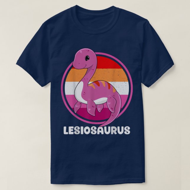 Lesiosaurus Lesbian Plesiosaurus LGBTQ Gay Pride T-Shirt (Design vorne)