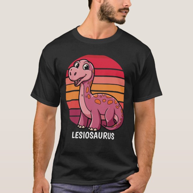Lesiosaurus Retro Dinosaurier Design T-Shirt (Vorderseite)
