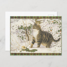 Lesley Anne Ivory Christmas Cat Postcard Postkarte