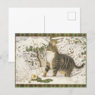 Lesley Anne Ivory Christmas Cat Postcard Postkarte