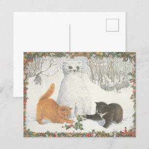 Lesley Anne Ivory Christmas Cat Postcard Postkarte