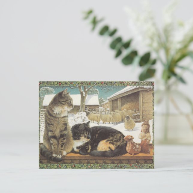 LESLEY ANNE IVORYS CHRISTMAS CAT POSTCARD POSTKARTE (Stehend Vorderseite)