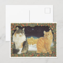 LESLEY ANNE IVORYS CHRISTMAS CAT POSTCARD POSTKARTE