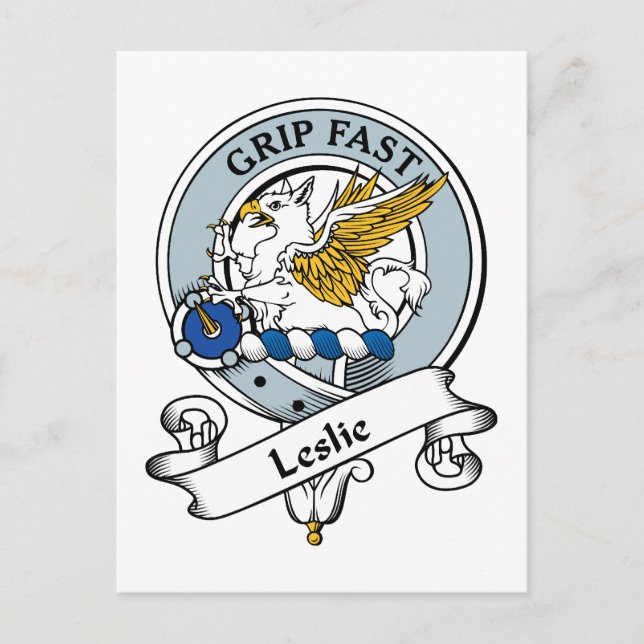 Leslie Clan Abzeichen Postkarte (Vorderseite)