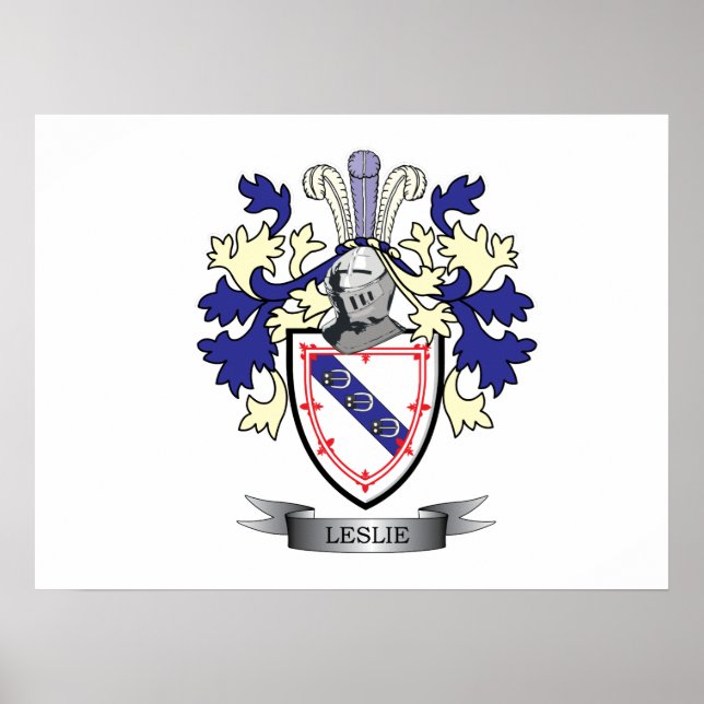 Leslie Familienwappen Coat of Arms Poster (Vorne)