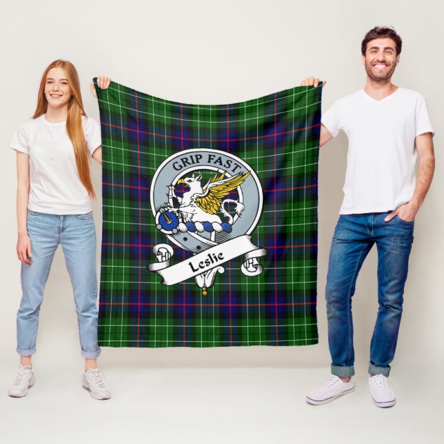 Leslie Hunting Clan Abzeichen Tartan Kariert Fleecedecke (Beispiel)