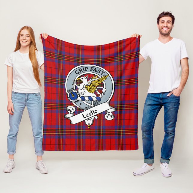 Leslie Modern Clan Abzeichen Tartan Kariert Fleecedecke (Beispiel)