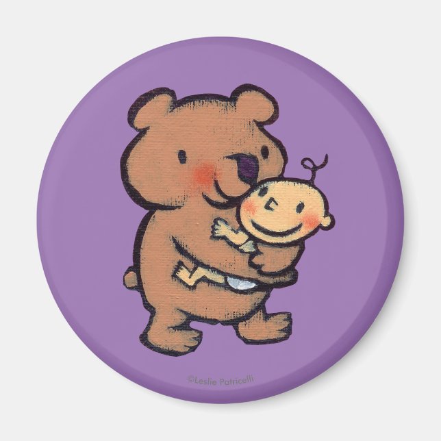 Leslie Patricelli Big Brown Bear Hug Magnet (Vorne)