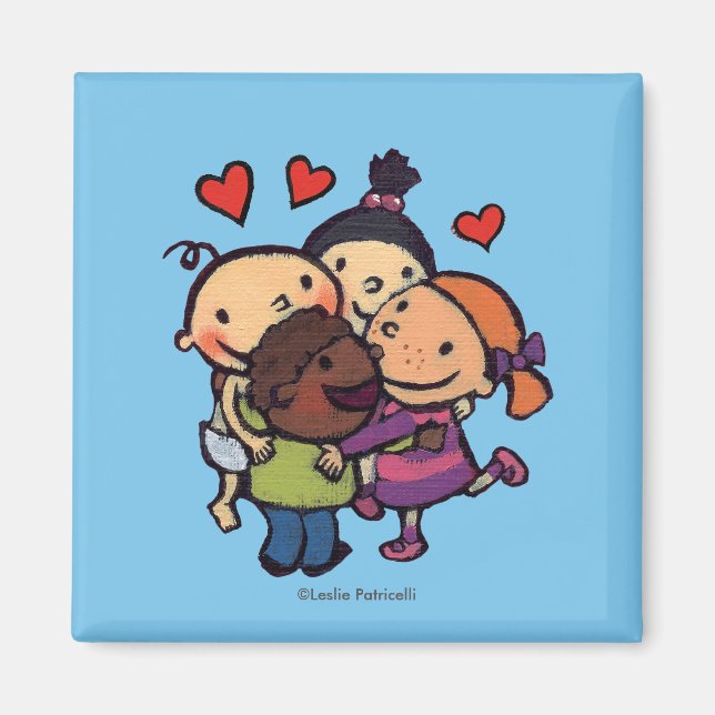Leslie Patricelli Group Hug mit Freunden Magnet (Vorne)