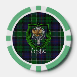 Leslie-Schottischer-Clan-Tartan & -Wappen Pokerchips