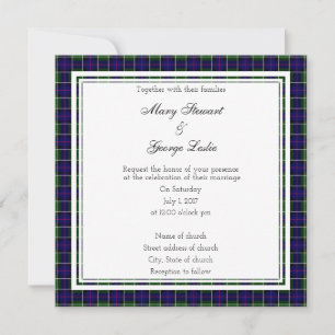Leslie Scottish Wedding Square Einladung