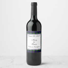 Leslie Scottish Wedding Wine Label Weinetikett