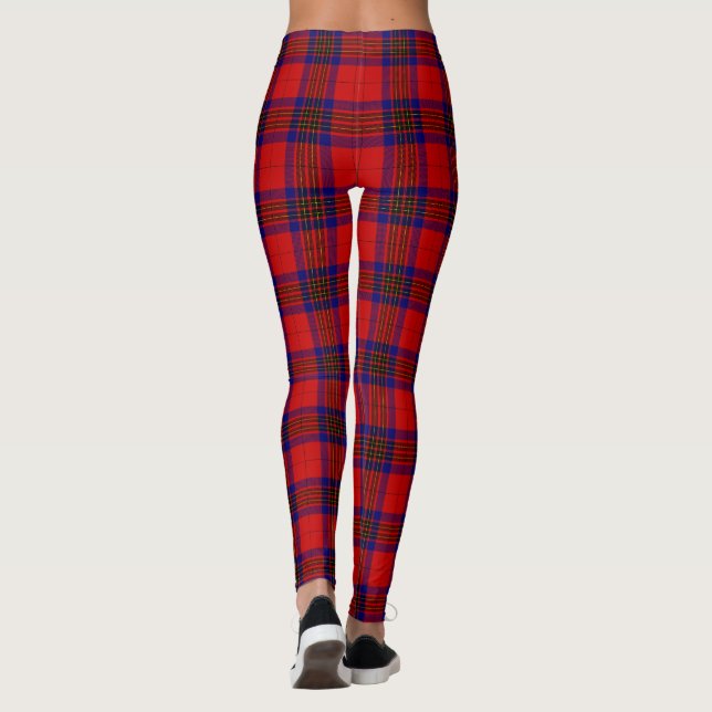 Leslie Tartan Red Blue lila kariert Leggings (Rückseite)