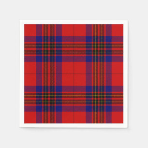 Leslie Tartan Red Blue lila kariert Serviette