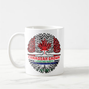 Lesotho Canadian Canada Tree Roots Flag Kaffeetasse