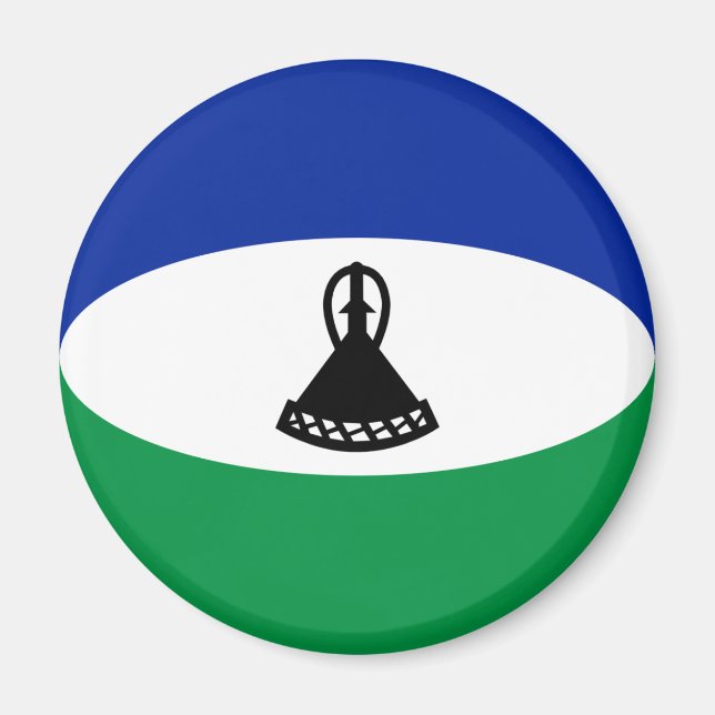 Lesotho Fisheye Flag Magnet (Vorne)