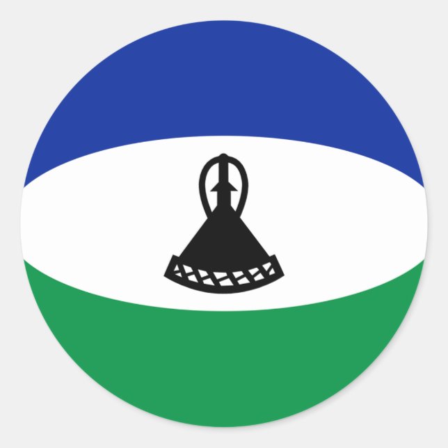 Lesotho Fisheye Flag Sticker (Vorderseite)