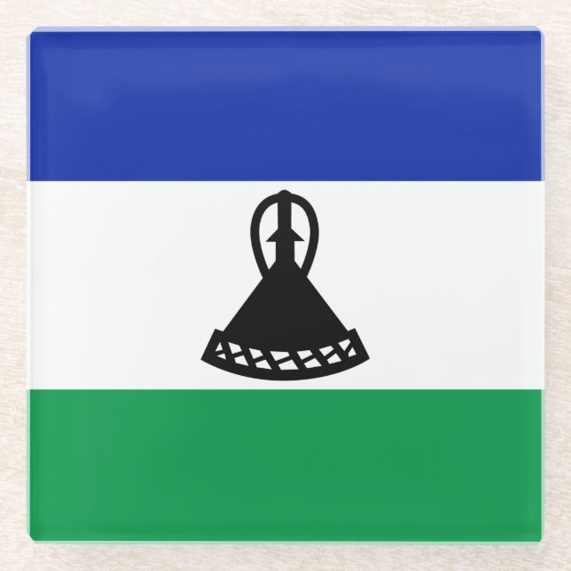 Lesotho Flag Glasuntersetzer (Vorderseite)
