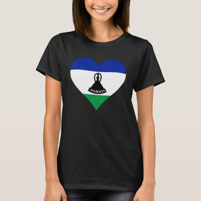 Lesotho Flag Heart Lesotho  Love Lesotho T-Shirt (Vorderseite)